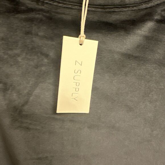 Z Supply Women Bodhi Velour Baggy Cropped Sweatshirt Black Medium Casual Sporty - Picture 4 of 11